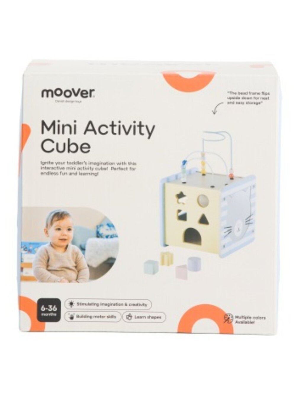 NWT MOOVER Danish Design Toys Wooden Mini Activity Cube - Picture 6 of 6